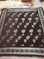 Grandfoulard bruin metallic taupe vierzijdig franje 232/220, Gebruikt, Etten-Leur, Djt@dejuistetoon.eu, Ophalen of Verzenden