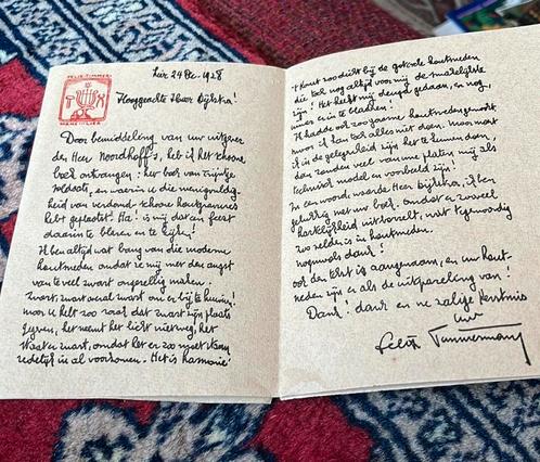 Brief gericht aan Johan Dijkstra nav Boek Trijntje Soldaats, Boeken, Kunst en Cultuur | Beeldend, Ophalen of Verzenden
