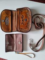Handgemaakte leren handtas met portemonnee en riemen, Overige merken, Gebruikt, Bruin, Ophalen of Verzenden