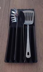 Bestek met bestekrek, Ophalen of Verzenden, Zo goed als nieuw, Rvs of Chroom, Vaatwasserbestendig