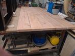 Tafel Douglas 255x105cm met zwarte poten, Ophalen, Zo goed als nieuw, Rechthoekig, Hout