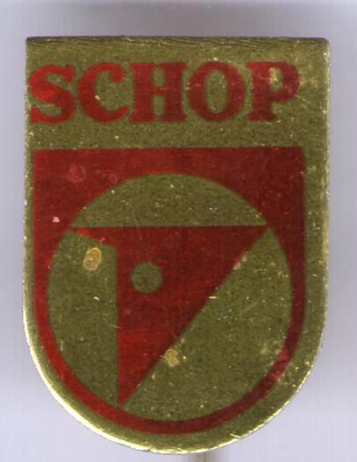 Schop vleeswaren- en conservenfabriek - Rotterdam ( V_225a ), Verzamelen, Speldjes, Pins en Buttons, Nieuw, Speldje of Pin, Merk