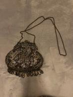 Vintage avondtasje met kralen en metalen sluiting, Sieraden, Tassen en Uiterlijk, Kettingen, Ophalen, Zo goed als nieuw, Goud