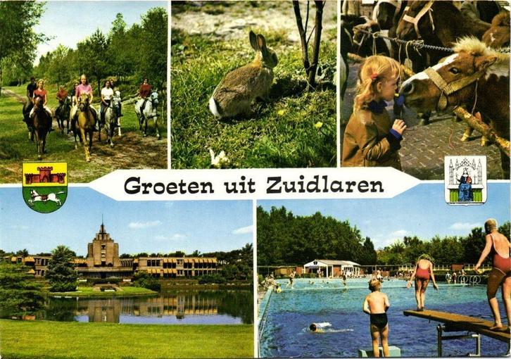 Groeten uit Zuidlaren - 5 afb + wapens - 1979 gelopen, Verzamelen, Ansichtkaarten | Nederland, Ongelopen, Noord-Brabant, Voor 1920