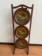 Antieke mahonie houten cake-stand met drie plateaus, Antiek en Kunst, Ophalen of Verzenden