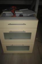 Keuken kasten  2 onderkasten met 3 laden en glas, Ophalen, Gebruikt, Minder dan 100 cm, 50 tot 75 cm