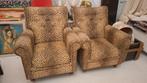 Panterprint Engelse Fauteuils - Set van 2, Ophalen, Hout, Gebruikt, 75 tot 100 cm