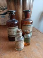 Oude apothekers flesjes met etiket, Antiek en Kunst, Antiek | Glas en Kristal, Ophalen of Verzenden