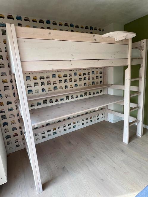 Lifetime hoogslaper met bureau, boekenplank en nachttafeltje, Huis en Inrichting, Slaapkamer | Stapelbedden en Hoogslapers, Gebruikt