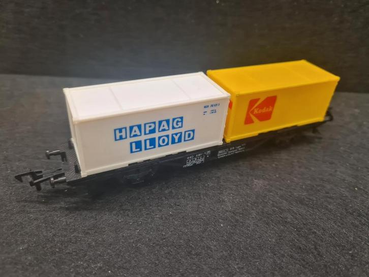 Faller AMS Containerwagon - Fleischmann koppelingen, Hobby en Vrije tijd, Modeltreinen | H0, Gebruikt, Wagon, Gelijkstroom of Wisselstroom