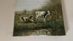 Hollands tafereel uit 1950, 24 x 30 cm, Antiek en Kunst, Kunst | Schilderijen | Klassiek, Ophalen
