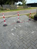 38 rood wit paaltjes met ongveer 125 meter ketting erbij, Ophalen, Zo goed als nieuw, Kunststof