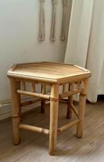 Bamboe bijzettafel, Huis en Inrichting, Ophalen, Minder dan 55 cm, Boho, Rond