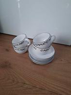 Cappuccino kop en schotels 4x, Ophalen of Verzenden, Zo goed als nieuw, Overige stijlen, Kop(pen) en/of Schotel(s)
