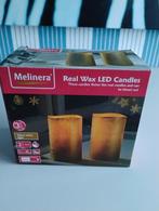 2x LED Kaarsen met Batterijen - Melinera, Overige materialen, Nieuw, Ophalen of Verzenden, Bruin