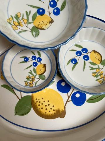 Serveerschaaltjes met citroenen beschikbaar voor biedingen