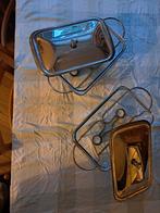 Dekschalen op rvs rechaud, Ophalen, Zo goed als nieuw