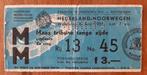Oud voetbal ticket Nederland-Noorwegen 6 juni 1951, Verzamelen, Sportartikelen en Voetbal, Ophalen of Verzenden, Gebruikt, Overige binnenlandse clubs