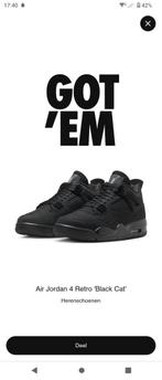 Nike Air Jordan 4 black cat 44.5, Kleding | Heren, Schoenen, Ophalen of Verzenden, Nieuw, Zwart