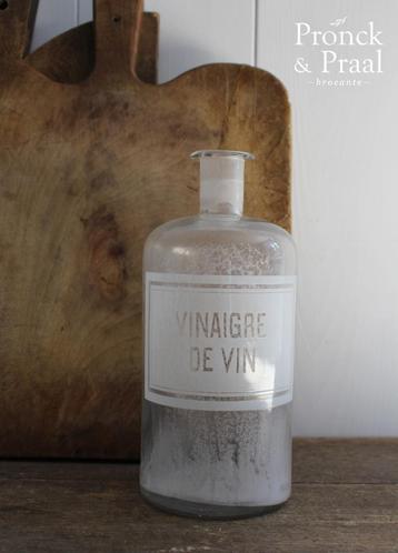 Oude Franse brocante fles Vinaigre de Vin *Pronck & Praal*