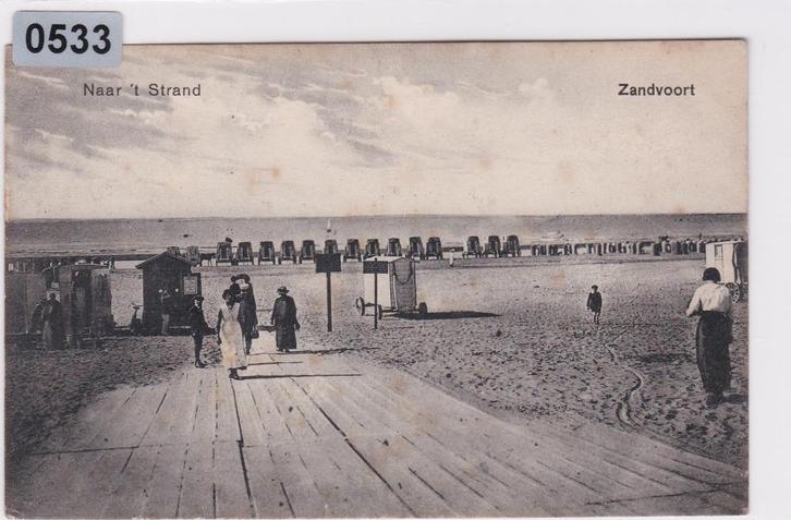 150533 Naar t Strand Zandvoort gelopen oude kaart 1917, Verzamelen, Ansichtkaarten | Nederland, Gelopen, Noord-Holland, Voor 1920