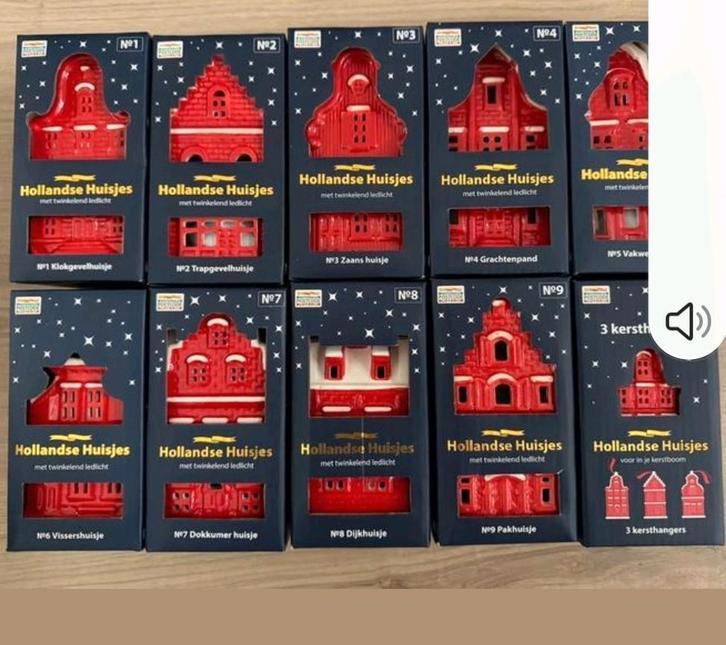 Hollandse Huisjes Compleet Set + Kersthangers, Diversen, Kerst, Nieuw, Ophalen of Verzenden