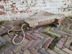 Stoere franse industriële houten trolley/ allegonda, Antiek en Kunst, Ophalen of Verzenden