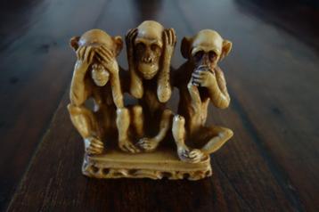 Beeld 3 apen, zien,horen en zwijgen