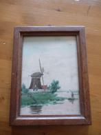 Schilderij molentje 27,5 x 21 cm. Oud., Ophalen of Verzenden