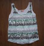 Groen-Wit-Zilveren Glitter Top Only (M), Maat 38/40 (M), Only, Wit, Ophalen of Verzenden