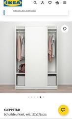IKEA KLEPPSTAD kledingkast wit, Huis en Inrichting, Kasten | Kledingkasten, Ophalen, Zo goed als nieuw, 50 tot 75 cm, 150 tot 200 cm