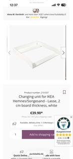 IKEA Hemnes Commodeblad / Aankleedblad - Nieuw in doos, Ophalen, Nieuw, Minder dan 140 cm, Minder dan 70 cm