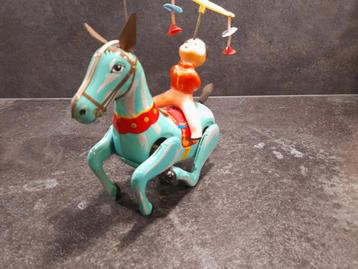 Blikken speelgoed Paard met acrobaat  beschikbaar voor biedingen