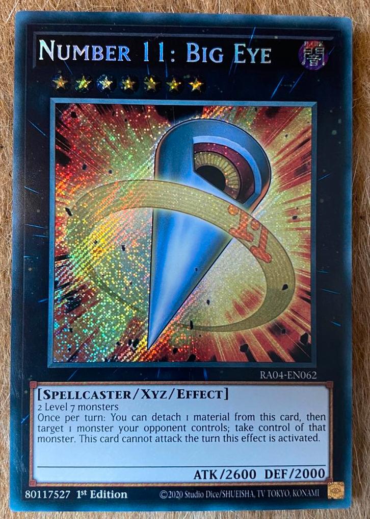 Yu-Gi-Oh! Number 11: Big Eye Ra04 1st Edition !, Hobby en Vrije tijd, Verzamelkaartspellen | Yu-gi-Oh!, Zo goed als nieuw, Losse kaart