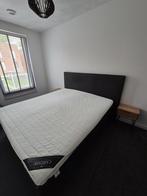 Boxspring + topper firm merk caresse, Ophalen, Grijs, Tweepersoons, Zo goed als nieuw