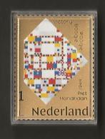 Gouden Persoonlijke zegel Mondriaan in cassette, postfris, Postzegels en Munten, Postzegels | Nederland, Verzenden, Postfris