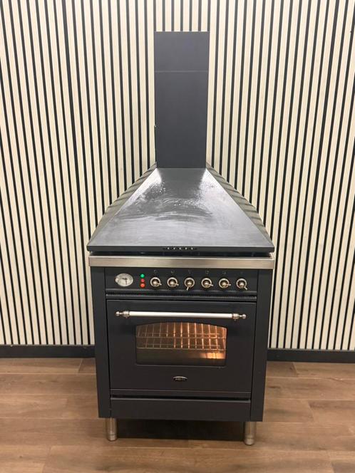 Luxe Nostalgische Boretti Fornuis Incl. Afzuigkap 70x60 cm, Witgoed en Apparatuur, Fornuizen, Zo goed als nieuw, Vrijstaand, Gas