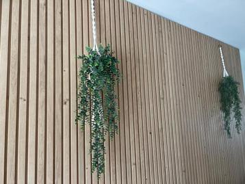 Kunst hangplant met geweven ophangsysteem x 2 beschikbaar voor biedingen