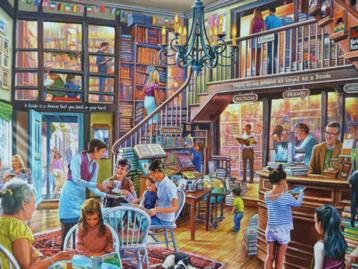 puzzel Gibsons 1000 stukjes bibliotheek, lente, als nieuw beschikbaar voor biedingen