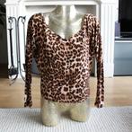 Coolcat Panterprint Topje (Maat 34) € 15,-, Kleding | Dames, Maat 34 (XS) of kleiner, Ophalen of Verzenden, Bruin, Zo goed als nieuw