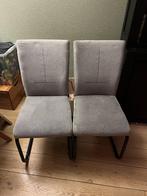 2x Grijze eetkamerstoel, Ophalen, Gebruikt, Twee, Stof