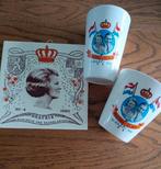 Koningshuis Tegel Beatrix + Bekers Huwelijk Beatrix & Claus, Ophalen of Verzenden, Gebruikt, Nederland, Overige typen