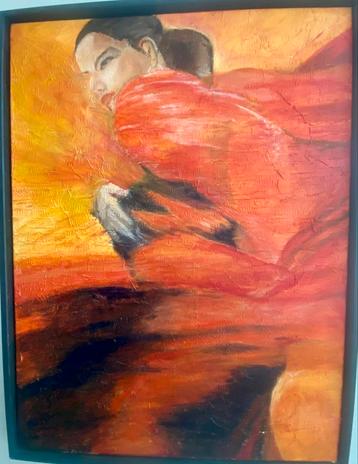 Schilderij acryl op doek Flamenco danseres 60x80  beschikbaar voor biedingen