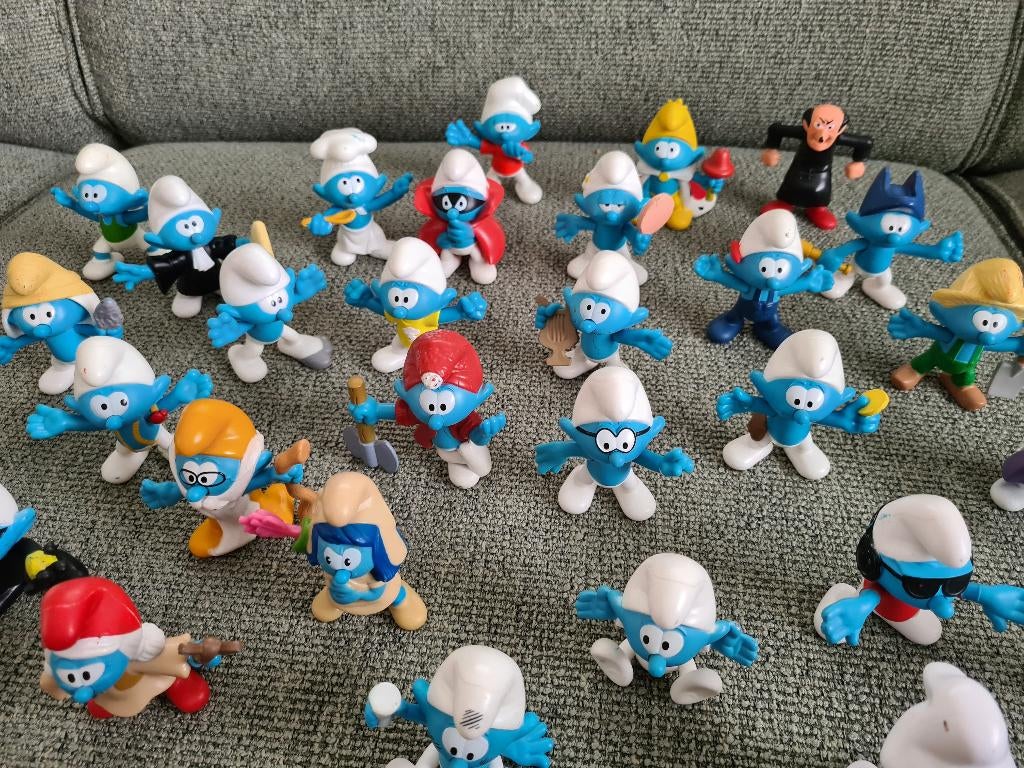 Smurf smurfen plastic poppetjes allemaal verschillend, Verzamelen, Smurfen, Ophalen of Verzenden, Gebruikt, Verschillende Smurfen