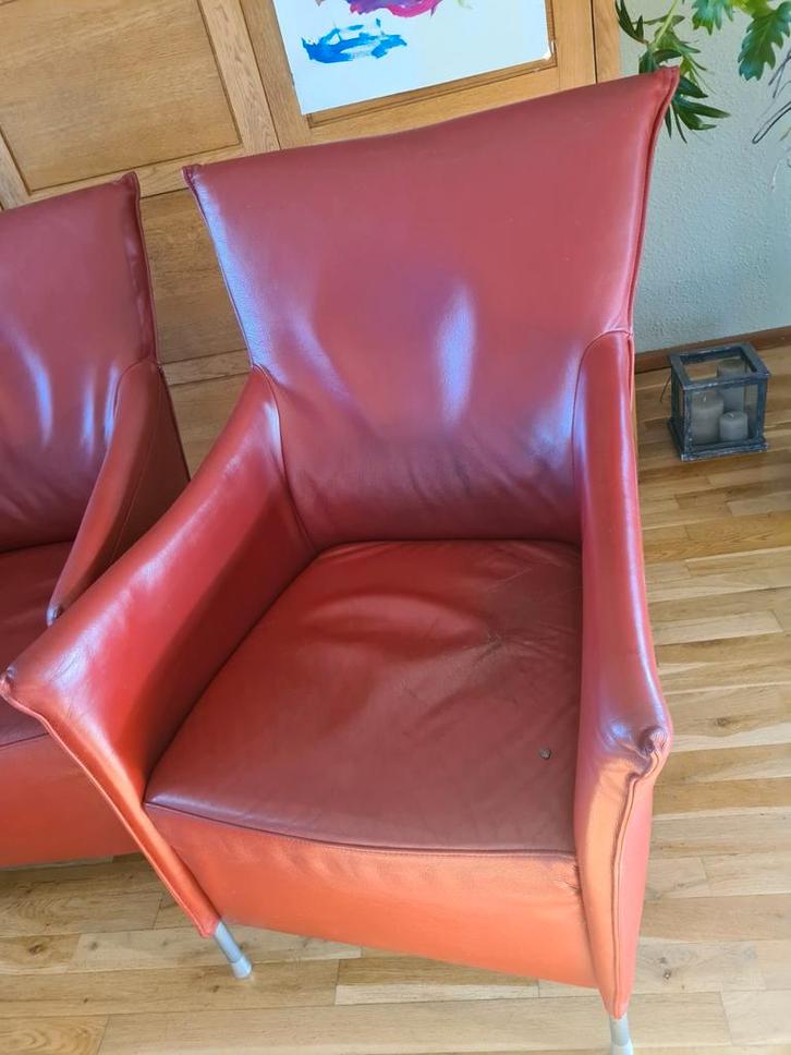 Paul Hofstede leren fauteuils - set van 2, Huis en Inrichting, Fauteuils, Ophalen