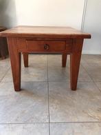 Teak houten bijzettafel of salontafel, Ophalen, Gebruikt, 50 tot 100 cm, Vierkant