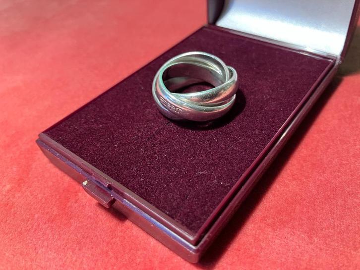 Esprit unisex 925 zilveren 3-ledige ring – 18 mm = maat 57, Sieraden, Tassen en Uiterlijk, Ringen, Gebruikt, Dame of Heer, 18 tot 19