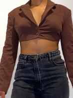 Cropped blazer, Kleding | Dames, Tops, Bruin, Zo goed als nieuw, Lange mouw, Maat 36 (S)