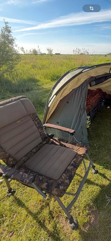 Fox super deluxe met Camo Zak, Watersport en Boten, Hengelsport | Karpervissen, Zo goed als nieuw, Overige typen, Ophalen of Verzenden