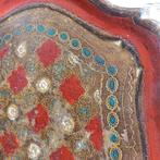 Mooi houten Florentijns dienblad met rood en blauw,, Antiek en Kunst, Ophalen of Verzenden